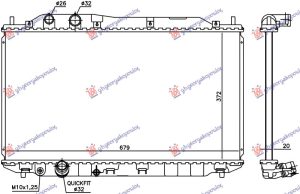 RADIATOR 1.8 PETROL MANUAL (WITH QUICK FIT OUTLET) (372x679) (KOYO)
