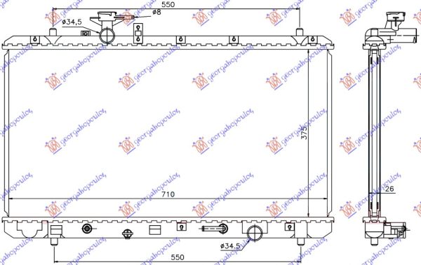 HLADNJAK MOTORA 2.0 BENZIN (MAN/AUTO) (375x710x26)