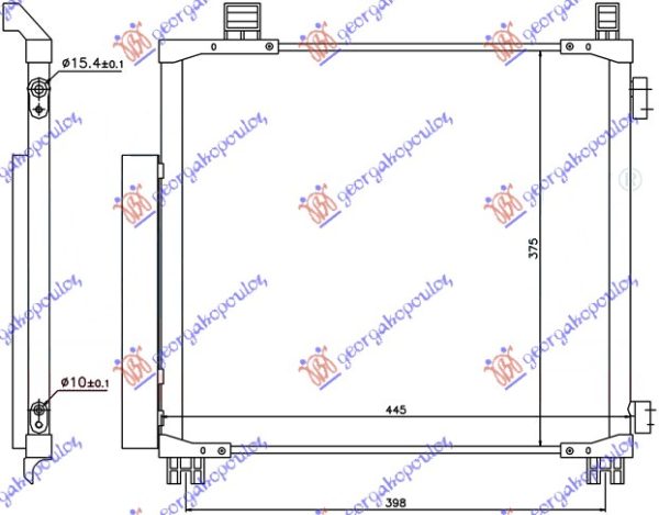 CONDENSER 1.0 12v - 1.3 VVTi PETROL - 1.4 D4D DIESEL (415x375x16) (KOYO)
