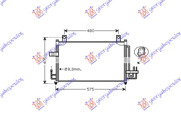 HLADNJAK KLIME 1.8i 8V - 1.5i 16V (535x345x20)