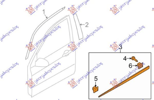 FRONT DOOR MOULDING (O)