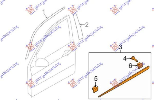 FRONT DOOR MOULDING (O)