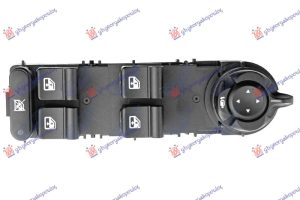 PREKIDAC U PREDNJIM VRATIMA (4 TASTERA) (ELEKTRO-SKLOPIV RETROVIZOR) (24 PIN) LEVO