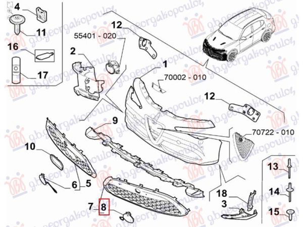 TOW HOOK COVER FRONT (O)