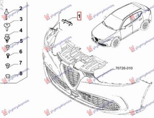 FRONT BUMPER BRACKET UPPER PLASTIC (O)