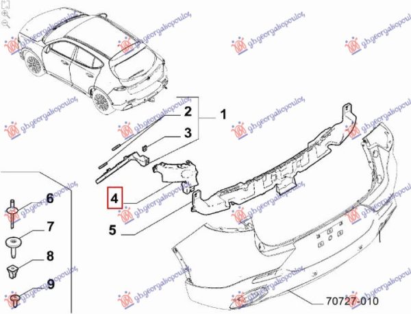 REAR BUMPER SIDE BRACKET PLASTIC (O)