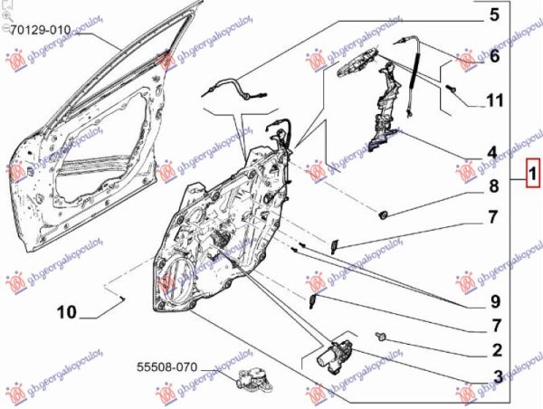 FRONT WINDOW REGULATOR ELECTRIAL (W/O MOTOR) (W/PANEL) (O)