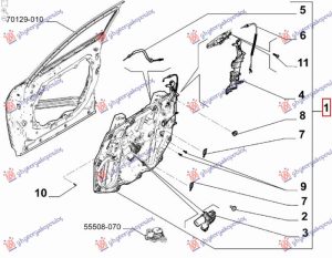 FRONT WINDOW REGULATOR  ELECTRIAL  (W/O MOTOR) (W/PANEL) (O)