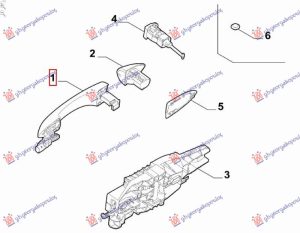 DOOR HANDLE OUTER FRONT (W/CYLINDER HOLE) (KEYLESS) (O)