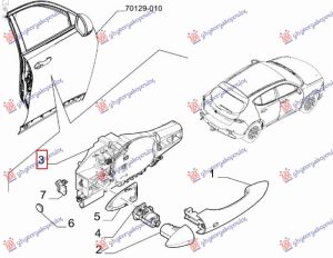 DOOR HANDLE OUTER FRONT (INSIDE BASE) (KEYLESS) (O)