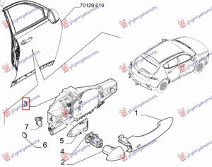DOOR HANDLE OUTER FRONT (INSIDE BASE) (KEYLESS) (O)