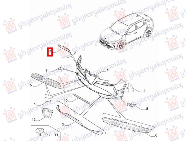 HEAD LAMP MOULDING (O)