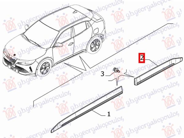 REAR DOOR MOULDING (O)