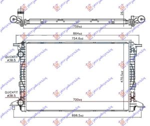 HLADNJAK MOTORA 1.4 TFSi BENZIN / 2.0 TDi DIZEL (720x480x26) CEV 38/38 (KOYO)