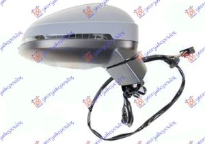 RETROVIZOR ELEKTRICNI SA GREJACEM (MIGAVAC) (MRTAV UGAO) (8 PIN) (ASFERICNO STAKLO) DESNO