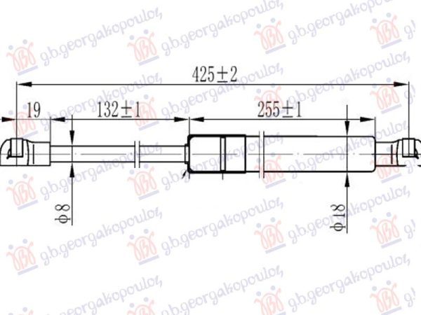 AMORTIZER GEPEK VRATA (CABRIO) (425L-320N)