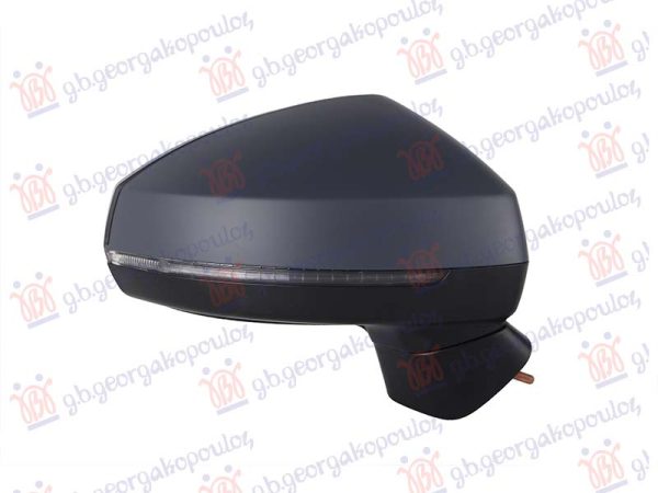 DOOR MIRROR ELECTRICAL HEATED FOLDABLE PRIMED (W/MEMORY) (W/SIDE LAMP & ASSIST)) (ASPHERICAL GLASS)