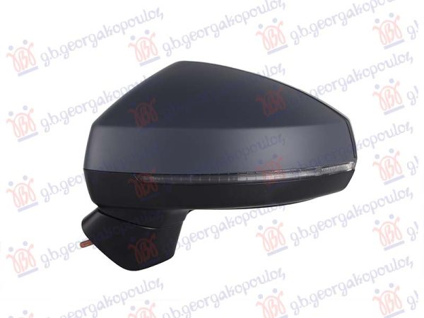 DOOR MIRROR ELECTRICAL HEATED FOLDABLE PRIMED (W/SIDE LAMP & ASSIST)) (ASPHERICAL GLASS)