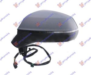 DOOR MIRROR ELECTRICAL HEATED PRIMED (W/SIDE LAMP) (8 PIN) (A QUALITY) (ASPHERICAL GLASS)