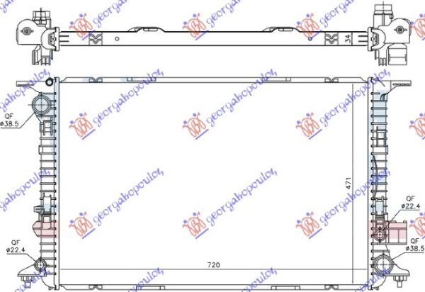 RADIATOR 2.0-3.0 TFSi-HYBRID - 2.5 FSi PETROL - 3.0 TDi DIESEL (720x470x32) (MAHLE BEHR)