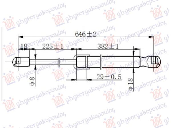 AMORTIZER GEPEK VRATA (646L-235N)