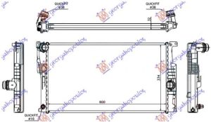 HLADNJAK MOTORA 1.6 (316i-320i) BENZIN / 2.0 (316d-318d-320d-325d-330d) DIZEL (AUTO) (600x334x32) (KOYO)
