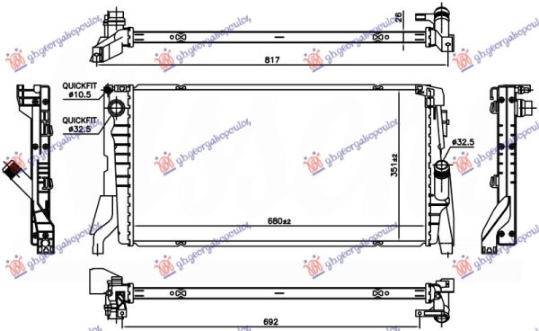 HLADNJAK MOTORA 1.5 (216i/218i) BENZIN (MAN/AUTO) (680x351x26)