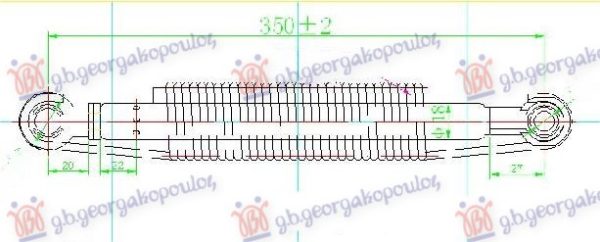 AMORTIZER GEPEK VRATA (SA SPOLJASNJOM OPRUGOM) SEDAN (331L-180N) DESNO