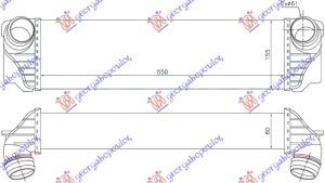HLADNJAK INTERKULERA 3.0 BENZIN - 2.0-3.0 DIZEL (550x155x80)