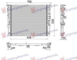 RADIATOR 2.0-3.0-4.4 PETROL MANUAL/AUTOMATIC (627x528) (MAHLE PREMIUM)