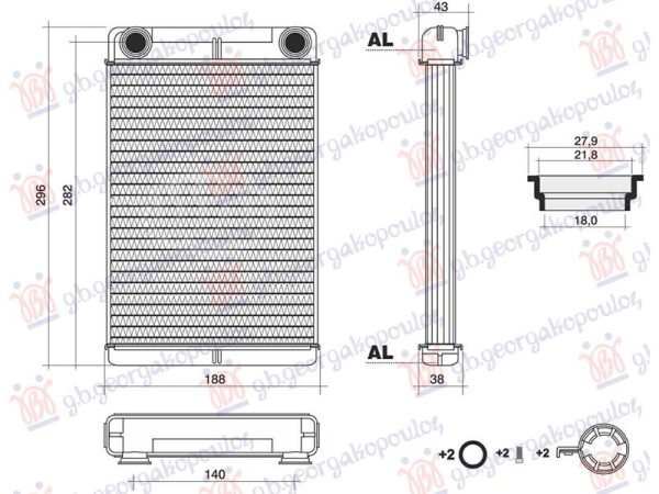 HEATER RADIATOR PETROL/DIESEL (245x185)