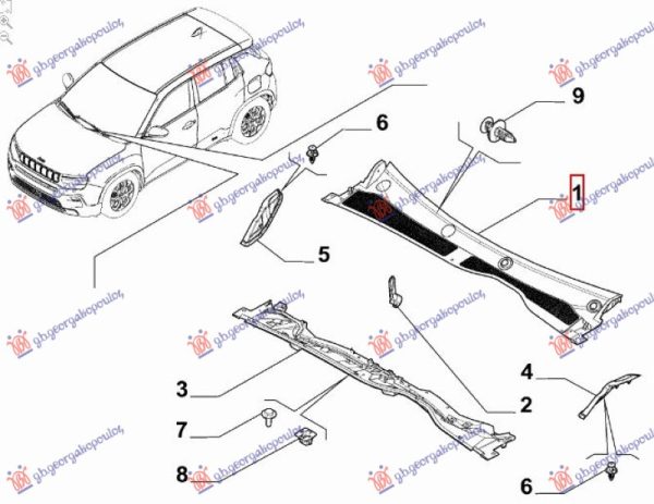WIPER PANEL PLASTIC (O)