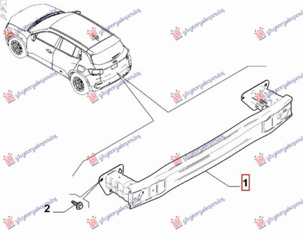 REAR BUMPER REINFORCEMENT (O)