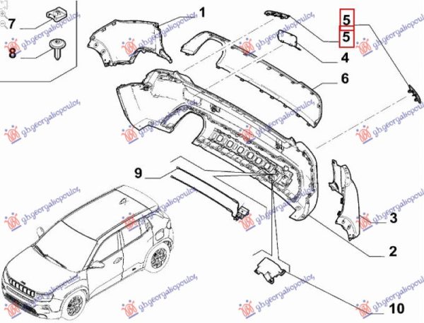 REAR BUMPER REFLECTOR (O)