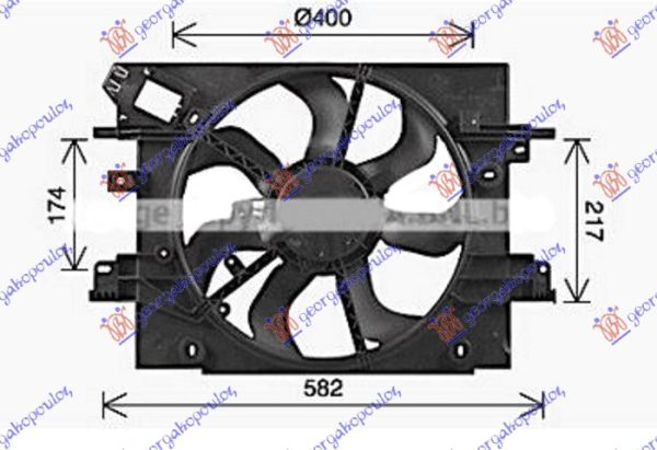 VENTILATOR 1.2/1.6 BENZIN - 1.5 DCI DIZEL (400mm) (2 PIN) (NISSENS)