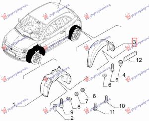 REAR INNER PLASTIC FENDER (O)