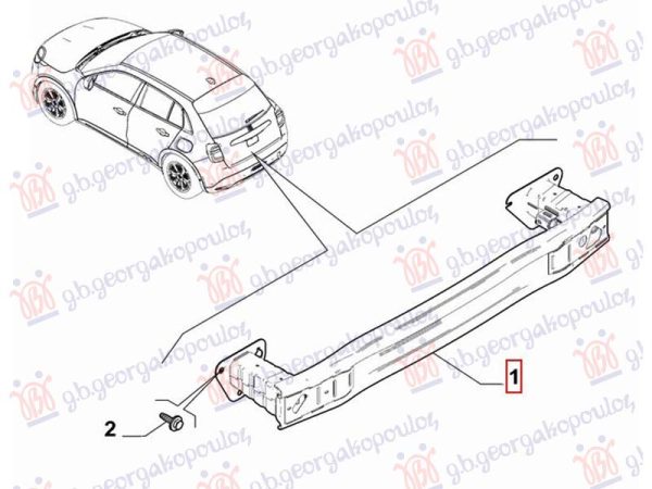 REAR BUMPER REINFORCEMENT (HYBRID) (O)