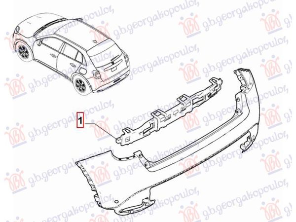 REAR BUMPER REINFORCEMENT PLASTIC LOWER (O)