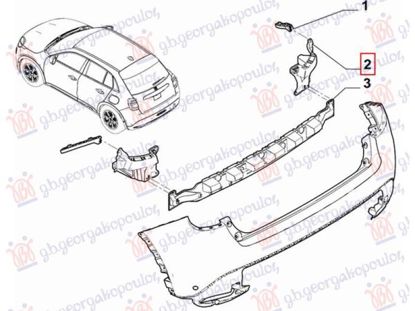 REAR BUMPER BRACKET PLASTIC (O)