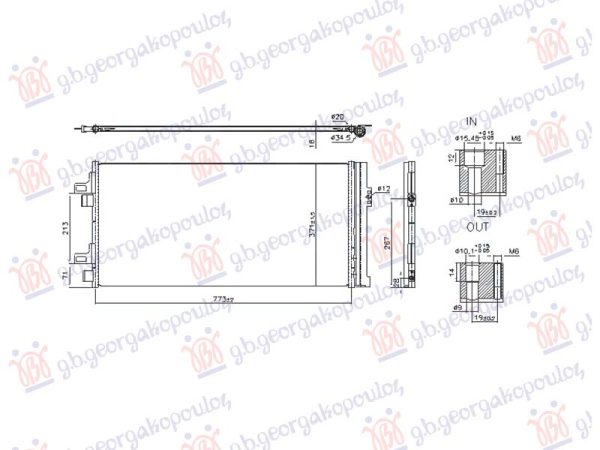 HLADNJAK KLIME 2.3 DIZEL MULTIJET (773x371x16) (NISSENS)