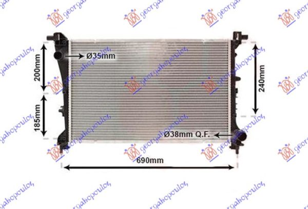 HLADNJAK MOTORA 1.4 (88KW) BENZIN (MAN) - 1.3 MJTD DIZEL (MAN) (620x390x16)