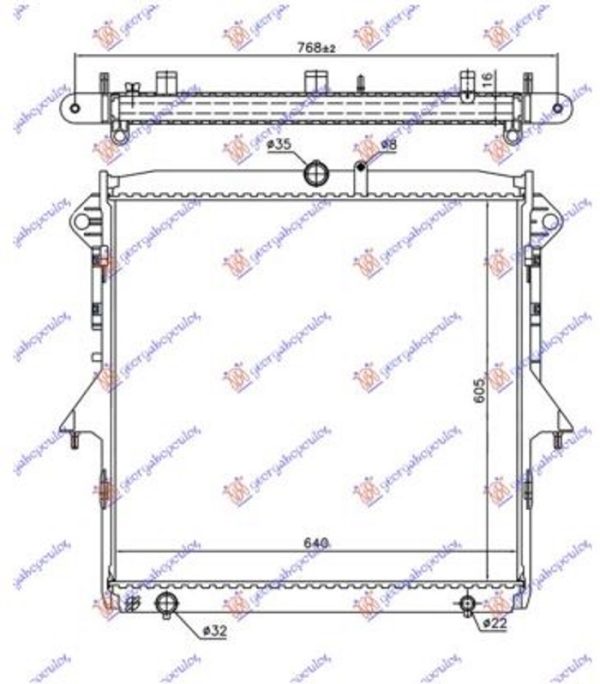 HLADNJAK MOTORA 2.2-/3.2 TDCi (MAN/AUTO) (605x640x16) (KOYO)