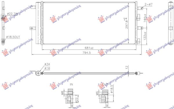 HLADNJAK KLIME 1.5 BENZIN / 2.0 DIZEL (681x298x12) (NISSENS)