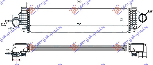 HLADNJAK INTERKULERA 2.0 TDCi DIZEL (650x160x64)