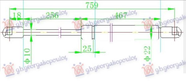 AMORTIZER GEPEK VRATA (759L-670N)