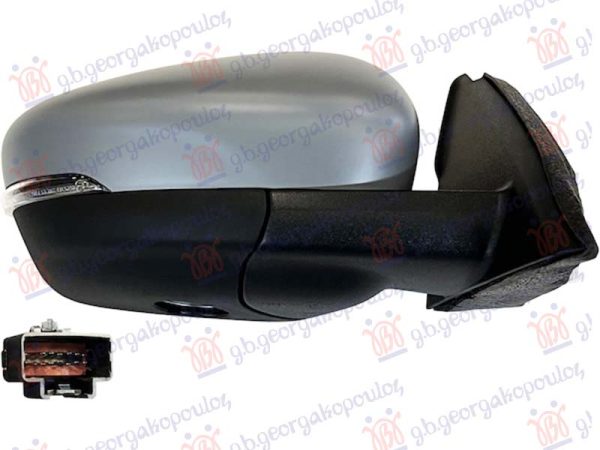 DOOR MIRROR ELECTRICAL HEATED FOLDABLE PRIMED (W/SIDE LAMP & FOOT LAMP & BLIS)