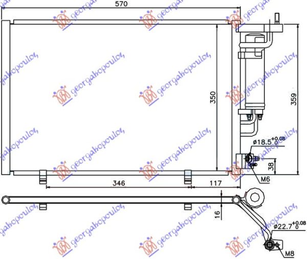 CONDENSER 1.25-1.4-1.6 EFi PETROL - 1.5 TDCi DIESEL (520x320x16) (KOYO)