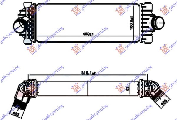 HLADNJAK INTERKULERA 2.0 TDCi DIZEL (450x160x62)