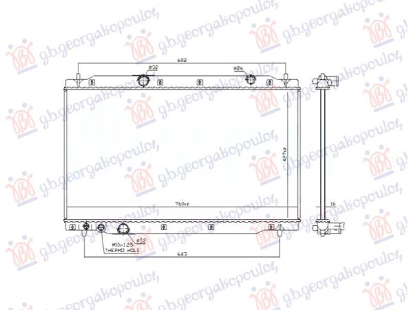 RADIATOR 2.4 PETROL AUTOMATIC (427x760) (NRF)