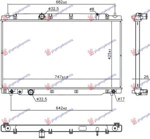 HLADNJAK MOTORA 1.5 BENZIN VTEC (425x747x26) (KOYO)